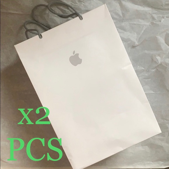 Apple Official Big & Small Paper Bag White Gray Set - Picture 1 of 8